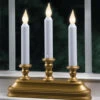 Antique Gold 3-Tier Battery Operated Window Candle -Battery Operated Candles Shop FPC1530B in Window