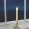 Warm White Christmas Window Candle With Timer Pewter Finish -Battery Operated Candles Shop FPC1620P window