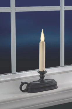 Warm White Window Candle - Aged Bronze Finish