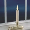 Warm White Window Candle - Pewter Finish -Battery Operated Candles Shop FPC1625P window