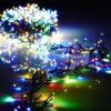 Christmas Cluster Lights With 300 Multi Color LED 10 Foot - Green Wire - Remote Control RAZ Imports -Battery Operated Candles Shop G3737024 raz multi color cluster lights