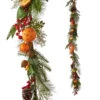 6 Foot Holiday Spice Garland - Oranges, Berries And Greenery -Battery Operated Candles Shop G4102619 main