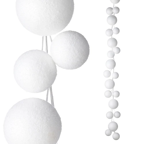 5.5 Foot Snowball Ball Garland 3 5.5 Foot Snowball Ball Garland