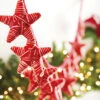 6 Foot Star Garland - Red And White Yarn With 10 Stars -Battery Operated Candles Shop G4160800