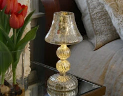 Silver Mercury Glass Tabletop Light - 11.5 Inch Battery Operated 7 Silver Mercury Glass Tabletop Light - 11.5 Inch Battery Operated -Battery Operated Candles Shop IMG 7530