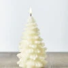 Uyuni 4.25 X 8 Inch Ivory Christmas Tree Candle - Remote Ready -Battery Operated Candles Shop IVORY UYUNI CANDLE