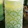 Fountain Candle - Green Wax With Flower Design - Remote Control -Battery Operated Candles Shop LC3241 green