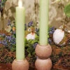 6 Inch Green (2 Pack ) Moving Flame Battery Operated Taper Candle - Remote Included -Battery Operated Candles Shop LC3326 GRN
