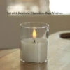 Set Of 4 Wax Poured Votive Candles In Clear Cups - Timer -Battery Operated Candles Shop TL58 wax in plastic