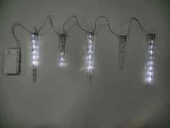 Meteor Light Icicle 5 Lights - 6 Hour Timer Battery Operated -Battery Operated Candles Shop X12LIC1348 final