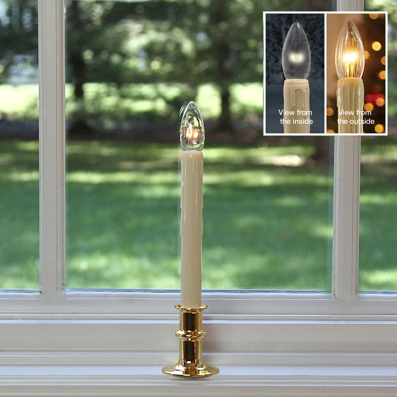 Ultra Bright Adjustable LED Cordless Window Candle Dual Sided Bulb - Timer - Brass Finish 3 Ultra Bright Adjustable LED Cordless Window Candle Dual Sided Bulb - Timer - Brass Finish