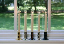Ultra Bright Adjustable LED Cordless Window Candle Dual Sided Bulb - Timer - Brush Nickel Finish 7 Ultra Bright Adjustable LED Cordless Window Candle Dual Sided Bulb - Timer - Brush Nickel Finish -Battery Operated Candles Shop adjustable window candles a little lighter 4