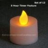 Tall Flameless Tea Lights Amber LED Battery Operated 12 Pack - 5 Hour Timer -Battery Operated Candles Shop amber tealight 12 pack 5hr