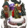 Lighted Holiday Moving Village 5.5 Inch - Tree -Battery Operated Candles Shop animated tree