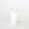 Outdoor All Weather WHITE Wax Candle 3 X 6 Inch With 5 Hour DUSK ON Timer -Battery Operated Candles Shop aww36111wh