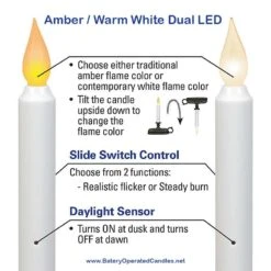 Dual Amber / Warm White LED Window Candle - Aged Bronze -Battery Operated Candles Shop battery operated candles net window 4