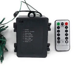 Battery Operated Cluster Lights 15 Foot Garland - 120 Warm White LED's On Green Wire With Remote RAZ -Battery Operated Candles Shop battery pack for cluster lights
