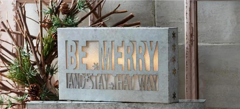10 Inch Cut Out Tin Christmas Sign - Be Merry And Stay That Way 3 10 Inch Cut Out Tin Christmas Sign - Be Merry And Stay That Way