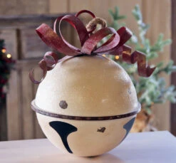 Metal Hanging Jingle Bell Ornament - 13.75 Inch RAZ 4015934 -Battery Operated Candles Shop bell 3
