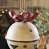 Metal Hanging Jingle Bell Ornament - 11 Inch RAZ 4015935 -Battery Operated Candles Shop bell hanging 2