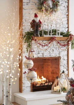 Metal Hanging Jingle Bell Ornament - 7.75 Inch RAZ -Battery Operated Candles Shop bells santa garland trees c