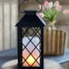 Battery Operated Fire Flame Black Flameless Lantern - 5 Hour Timer -Battery Operated Candles Shop black lantern spring