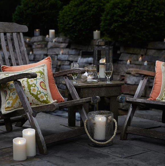 Outdoor Moving Flame Ivory Resin Battery Operated Candle 9 Inch - Timer 6 Outdoor Moving Flame Ivory Resin Battery Operated Candle 9 Inch - Timer - Image 4