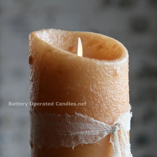 Moving Flame Primitive Oatmeal Candle Battery Operated 3.5 X 7 - Timer - Remote Ready 5 Moving Flame Primitive Oatmeal Candle Battery Operated 3.5 X 7 - Timer - Remote Ready - Image 3
