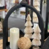 Herringbone Applique Wide Open Lantern - 21.25 Inch NEW 2023 -Battery Operated Candles Shop bottle brush with lanterns 1