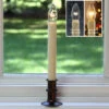 Ultra Bright Adjustable LED Cordless Window Candle Dual Sided Bulb - Timer - Bronze Finish -Battery Operated Candles Shop bronze base adjustable 1