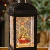 Red Truck Lighted Antique Bronze Snow Globe With Swirling Glitter - Timer -Battery Operated Candles Shop bronze truck 2 haze