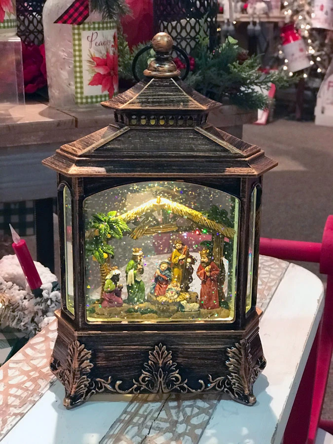 Nativity Scene Antique Bronze Lighted Water Lantern With Swirling Glitter - Plays Silent Night 3 Nativity Scene Antique Bronze Lighted Water Lantern With Swirling Glitter - Plays Silent Night