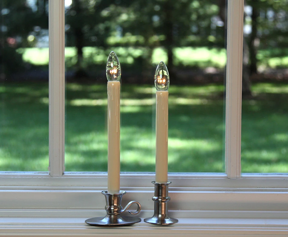 Ultra Bright Adjustable LED Cordless Window Candle Dual Sided Bulb - Timer - Brush Nickel Finish 6 Ultra Bright Adjustable LED Cordless Window Candle Dual Sided Bulb - Timer - Brush Nickel Finish - Image 4