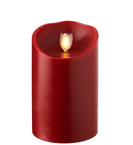 Moving Flame Red Candle Battery Operated 3.5 X 5 Timer - Remote Ready 3 Moving Flame Red Candle Battery Operated 3.5 X 5 Timer - Remote Ready