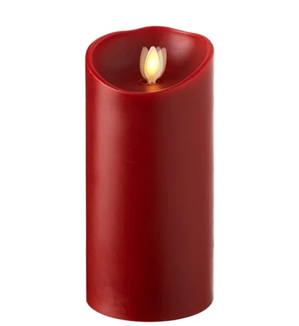 Moving Flame Red Candle Battery Operated 3.5 X 7 Timer - Remote Ready 3 Moving Flame Red Candle Battery Operated 3.5 X 7 Timer - Remote Ready