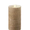 Moving Flame Burlap Wrapped Flameless Candle 3.5 X 7 Timer - Remote Ready 2 Moving Flame Burlap Wrapped Flameless Candle 3.5 X 7 Timer - Remote Ready -Battery Operated Candles Shop burlap moving flame 7 inch