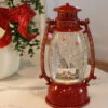 Red Hurricane With Cabin In The Woods Lighted Water Lantern - Timer -Battery Operated Candles Shop cabin water lantern