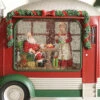 Camper Lighted Water Lantern With Santa And Mrs. Clause In Swirling Glitter -Battery Operated Candles Shop camper inside