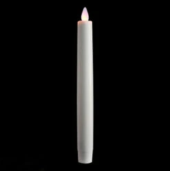 8 Inch Ivory Moving Flame Battery Operated Taper Candle - Timer -Battery Operated Candles Shop dancing flame taper main 1