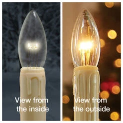 Ultra Bright Adjustable LED Cordless Window Candle Dual Sided Bulb - Timer - Silver Finish -Battery Operated Candles Shop dual sided bulb