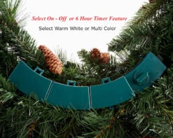 Outdoor Safe Christmas Wreath - Battery Operated Timer - Color Select Warm White Or Multi Color -Battery Operated Candles Shop ghh wreath battery pack