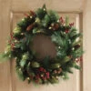 Outdoor Safe Christmas Wreath - Battery Operated Timer - Color Select Warm White Or Multi Color -Battery Operated Candles Shop ghh wreath on door new