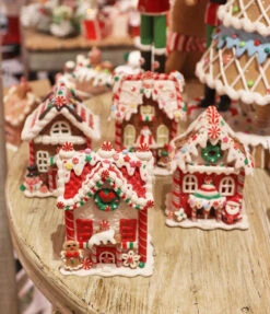 Battery Operated Lighted Clay Dough Gingerbread Houses Set Of 4 Assorted -Battery Operated Candles Shop gingerbread light up houses