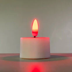 Glowing Wick Flameless Tealights - Red LED (Set Of 12)