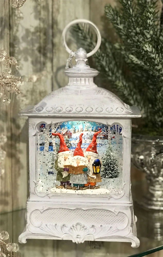 Caroling Gnomes Lighted Water Lantern With Swirling Glitter 3 Caroling Gnomes Lighted Water Lantern With Swirling Glitter