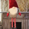 Holiday Gnome With Extendable Legs - Red Hat, Striped Legs - 46 Inch -Battery Operated Candles Shop gnome red hat main image