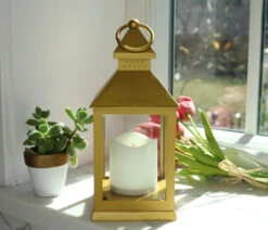 Harvest Candle Lantern - 9.5 Inch With 8 Hour Timer