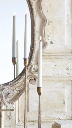 Iron Taper Candlestick Holders - Set Of 3 Gold From RAZ - NEW 2022 -Battery Operated Candles Shop gold taper glam 1 1