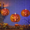 Lighted Hanging Halloween Pumpkins Set Of 3 With Remote Control Indoor-Outdoor 1 Lighted Hanging Halloween Pumpkins Set Of 3 With Remote Control Indoor-Outdoor -Battery Operated Candles Shop hanging pumpkins glam