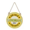 Outdoor Metal Sign Ice Cold Lemonade For Sale - 12 Inch With Jute Cord 2 Outdoor Metal Sign Ice Cold Lemonade For Sale - 12 Inch With Jute Cord -Battery Operated Candles Shop ice cold lemonade boc